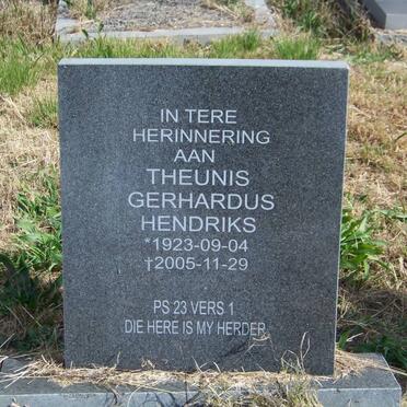 HENDRIKS Theunis Gerhardus 1923-2005
