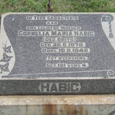 HABIG Cornelia Maria nee BRITS 1878-1948