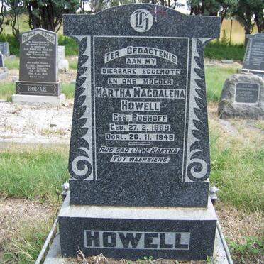 HOWELL Martha Magdalena nee BOSHOFF 1889-1949