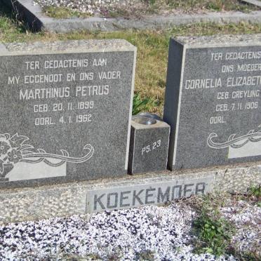 KOEKEMOER Marthinus Petrus 1899-1962 &amp; Cornelia Elizabeth Louisa GREYLING 1906-