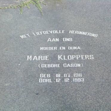 KLOPPERS Marie nee CASON 1911-1993