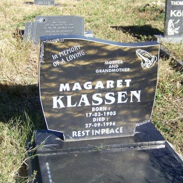 KLASSEN Magaret 1905-1996