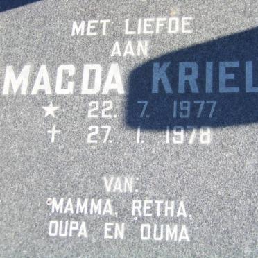 KRIEL Magda 1977-1978