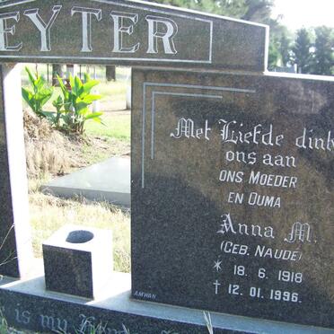 KEYTER Gabriel S.P. 1915-1991 &amp; Anna M. NAUDE 1918-1996 