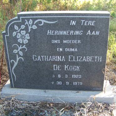 KOCK Catharina Elizabeth, de 1923-1979