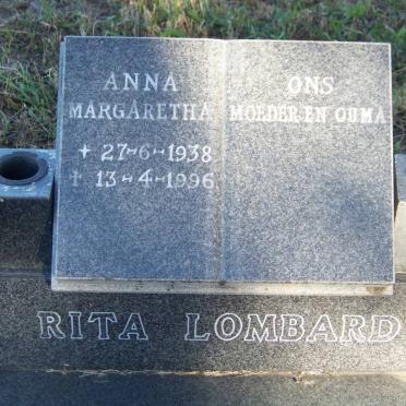 LOMBARD Anna Margaretha 1938-1996