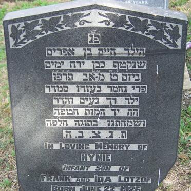 LOTZOF Hymie 1926-1926