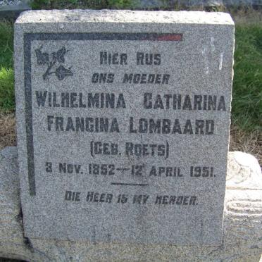 LOMBAARD Wilhelmina Catharina Francina nee ROETS 1852-1951