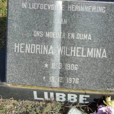 LUBBE Hendrina Wilhelmina 1906-1976