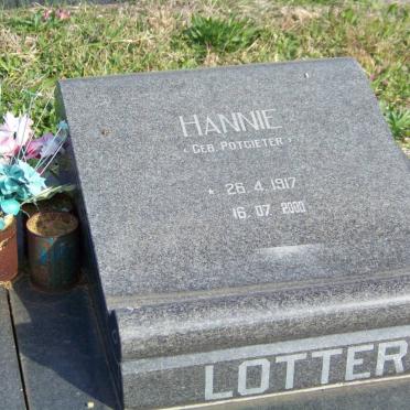 LOTTER Hannie nee POTGIETER 1917-2000