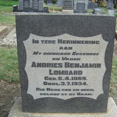 LOMBARD Andries Benjamin 1869-1934