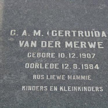 MERWE G.A.M., van der 1907-1984
