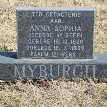 MYBURGH Anna Sophia nee DE BEER 1906-1996