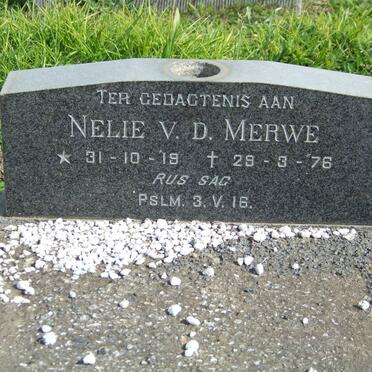 MERWE Nelie, v.d. 1919-1976