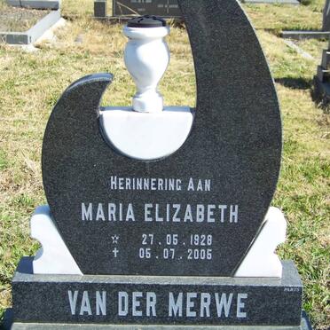 MERWE Maria Elizabeth, van der 1928-2005