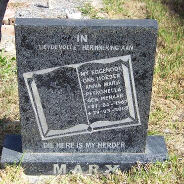 MARX Anna Maria Petronella nee PIENAAR 1967-2003