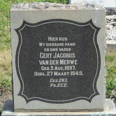 MERWE Gert Jacobus, van der 1897-1949