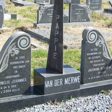 MERWE Cornelis Johannes, van der 1922-2006 &amp; Jacomina Hendrina VIVIERS 1929-1980