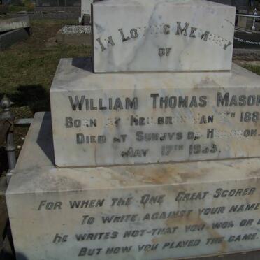 MASON William Thomas 1880-193?