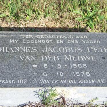 MERWE Johannes Jacobus Petrus, van der 1908-1978