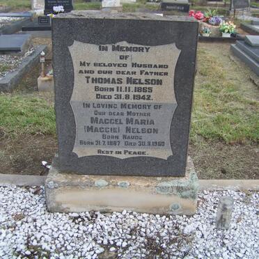 NELSON Thomas 1865-1942 &amp; Maggel Maria NAUDE 1887-1960