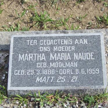 NAUDE Martha Maria nee MOOLMAN 1880-1959