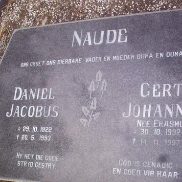NAUDE Daniel Jacobus 1922-1993 &amp; Gert Johannes ERASMUS 1932-1997