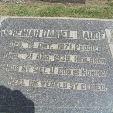 NAUDÉ Jeremiah Daniel 1871-1939