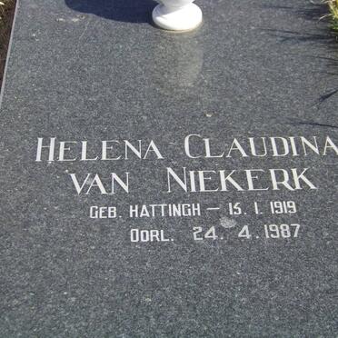 NIEKERK Helena Claudina, van nee HATTINGH 1919-1987