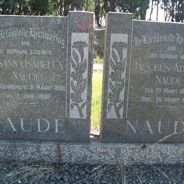NAUDE Jacobus Adriaan 1885-1962 &amp; Susanna Isabella GERMISHUYS 1889-1958