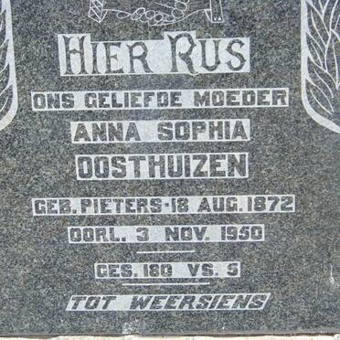OOSTHUIZEN Anna Sophia nee PIETERS 1872-1950