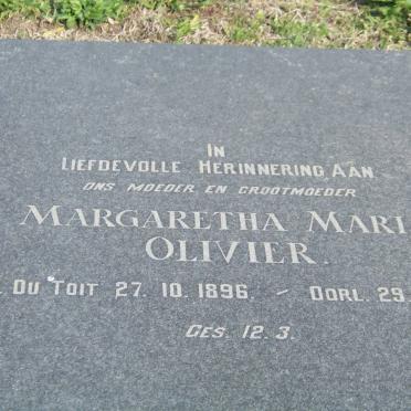 OLIVIER Margaretha Maria nee DU TOIT 1896-1975