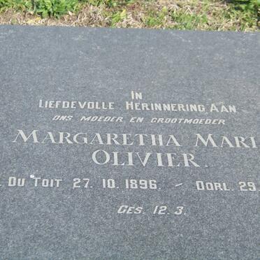OLIVIER Margaretha Maria nee DU TOIT 1896-1975