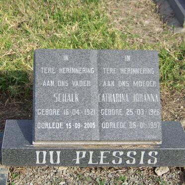 PLESSIS Schalk, du 1921-2005 &amp; Catharina Johanna 1926-1997