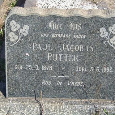 PUTTER Paul Jacobus 1878-1962