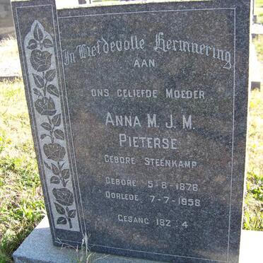 PIETERSE Anna M.J.M. nee STEENKAMP 1876-1958