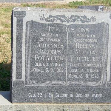 POTGIETER Johannes Jacobus 1877-1963 &amp; Helena Aletta OOSTHUYZEN 1885-1973