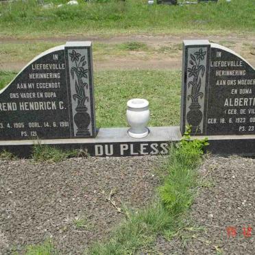 PLESSIS Barend Hendrick C., du 1905-1981 &amp; Albertina A. DE VILLIERS 1923-1992