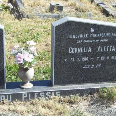 PLESSIS Gert Hendrik, du 1910-1982 &amp; Cornelia Aletta 1910-1989