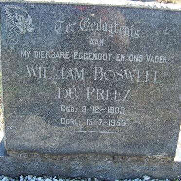 PREEZ William Boswell, du 1903-1953