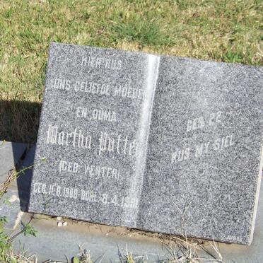 PUTTER Martha nee VENTER 1908-1991