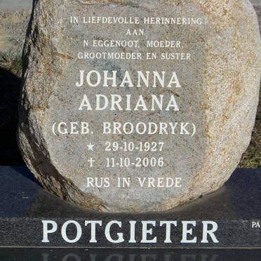 POTGIETER Johanna Adriana nee BROODRYK 1927-2006