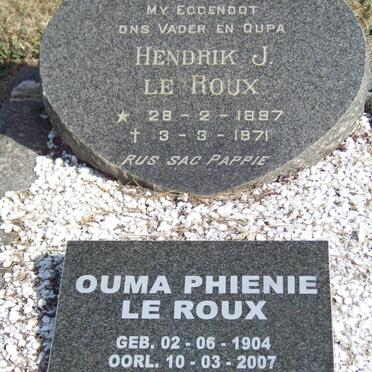 ROUX Hendrik J., le 1897-1971 &amp; Phienie 1904-2007
