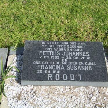 ROODT Petrus Johannes 1933-2000 &amp; Francina Susanna 1941-