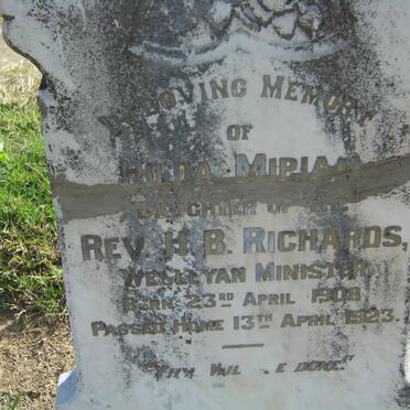 RICHARDS Hilda Miriam 1908-1923