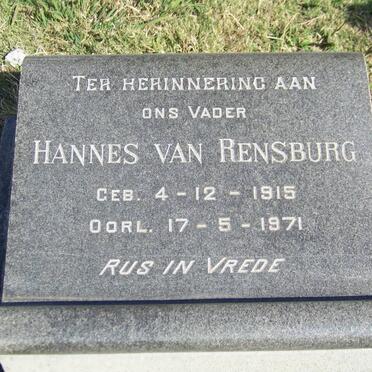 RENSBURG Hannes, van 1915-1971