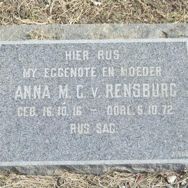 RENSBURG Anna M.C., v. 1916-1972