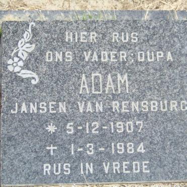 RENSBURG Adam, Jansen van 1907-1984