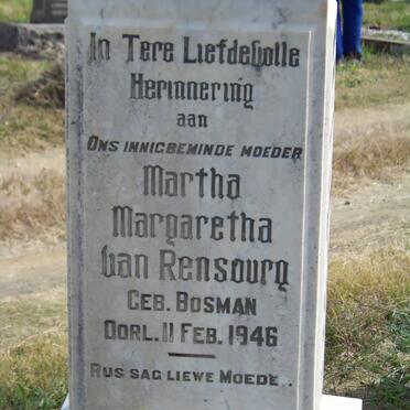 RENSBURG Martha Margaretha, van nee BOSMAN -1946
