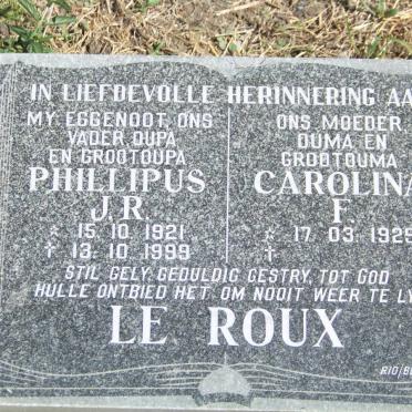 ROUX Phillipus J.R., le 1921-1999 &amp; Carolina F. 1925-